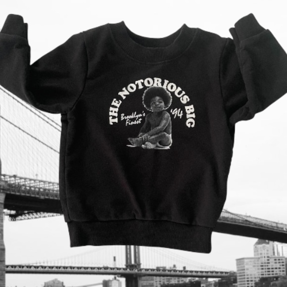 The Notorious B. I. G. Kids Black Graphic Sweatshirt - Picture 2 of 7